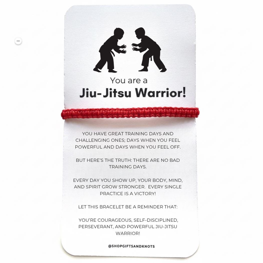 Jiu-jitsu Bracelet Card Gift, Martial Arts Belt Colors, Adjustable, Waterproof