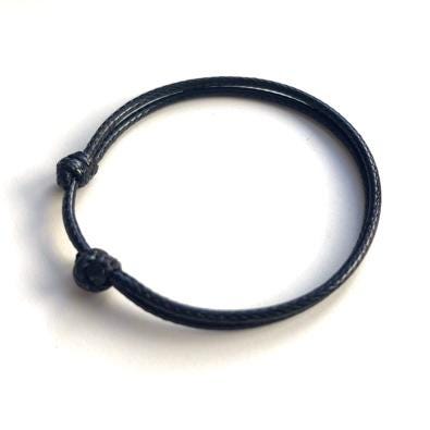 Black Cord Bracelet, Minimalist Bracelet, 2mm, Anklet, Unisex