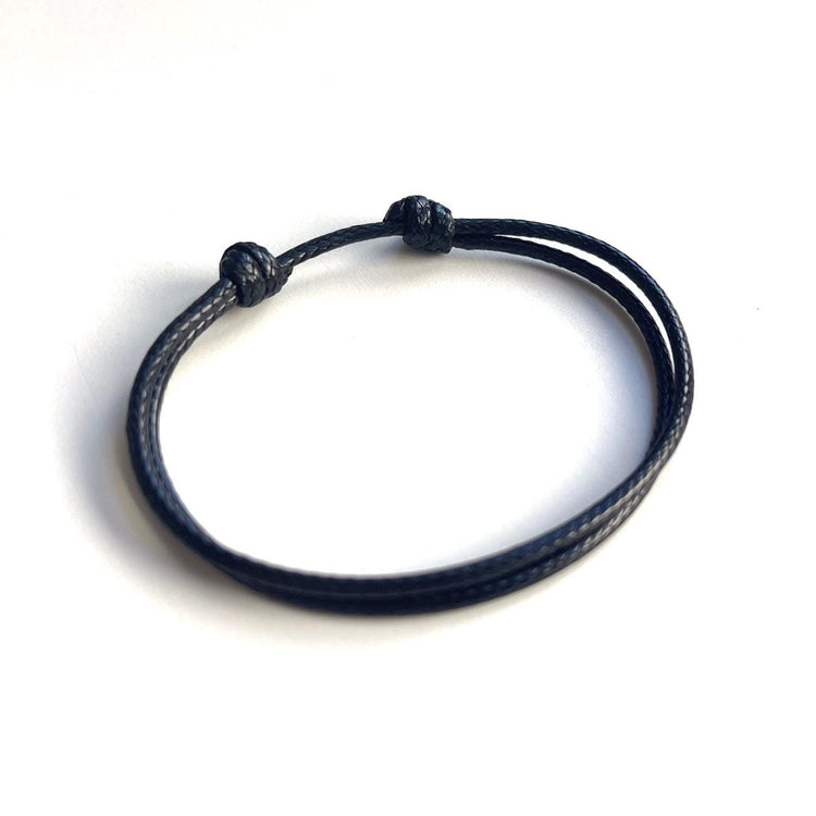 Black Cord Bracelet, Minimalist Bracelet, 2mm, Anklet, Unisex