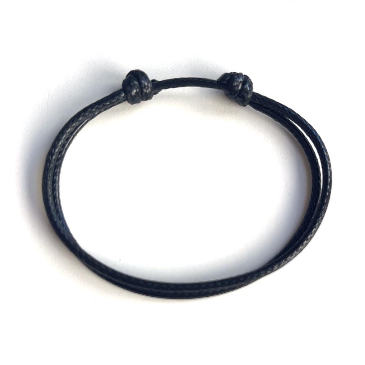 Black Cord Bracelet, Minimalist Bracelet, 2mm, Anklet, Unisex