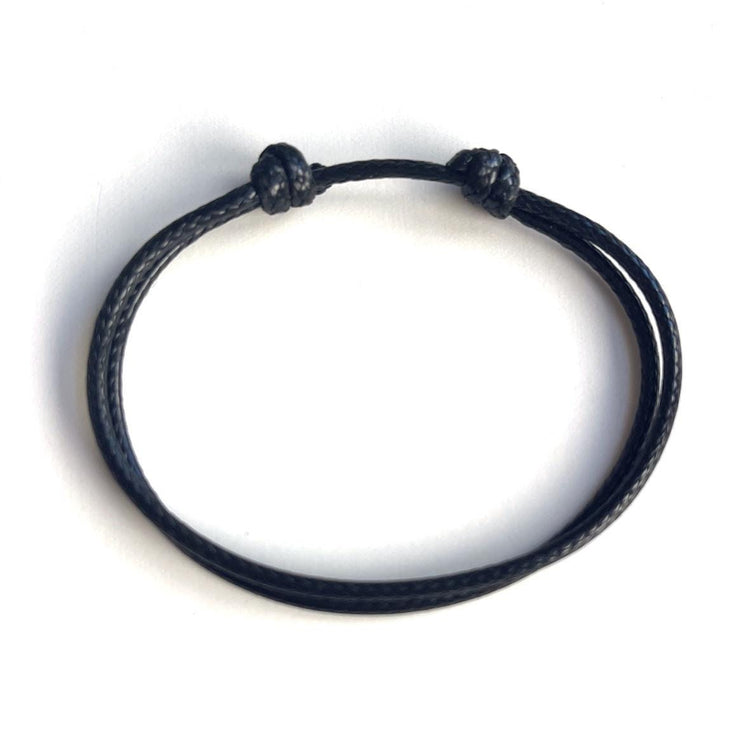 Black Cord Bracelet, Minimalist Bracelet, 2mm, Anklet, Unisex