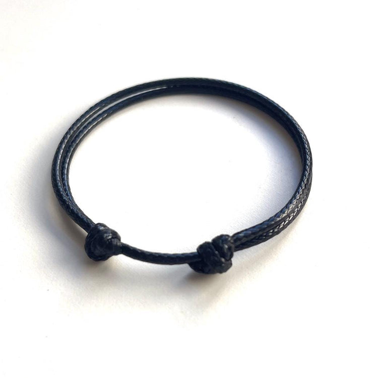 Black Cord Bracelet, Minimalist Bracelet, 2mm, Anklet, Unisex