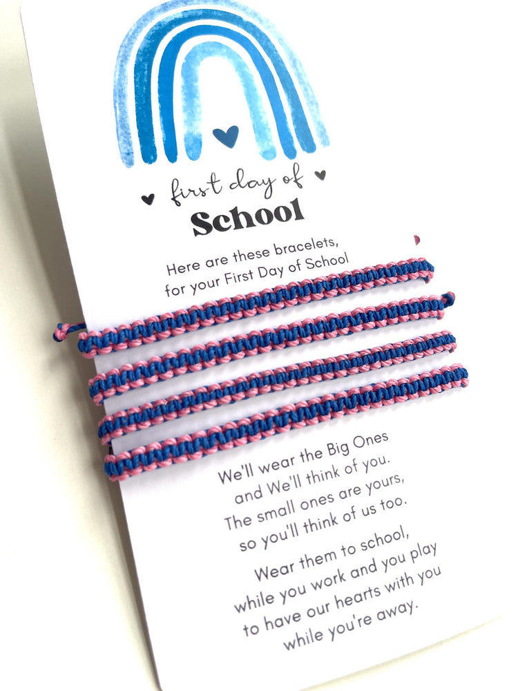 Blue and Pink Bracelets, First Day of School.