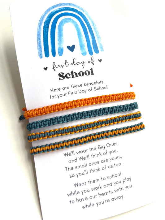 First Day of School, Custom Colors, Family Matching Bracelets, Kindergarten, Back to School