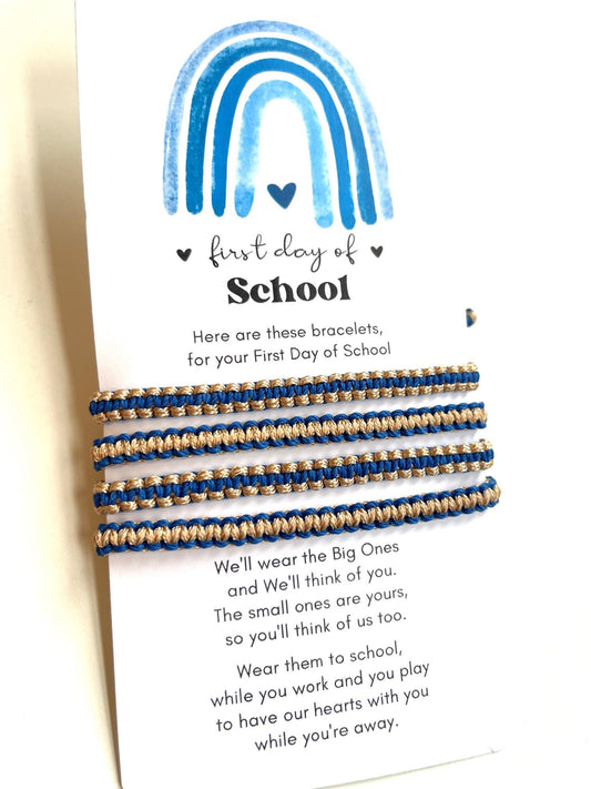 First Day of School, Blue & Gold, Family Matching Bracelets, Back to School Gift