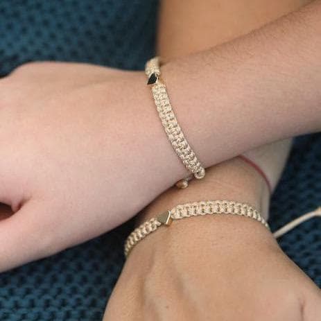Mother and Daughter, Bracelet Set for Mother and Daughter, Gold Hearts
