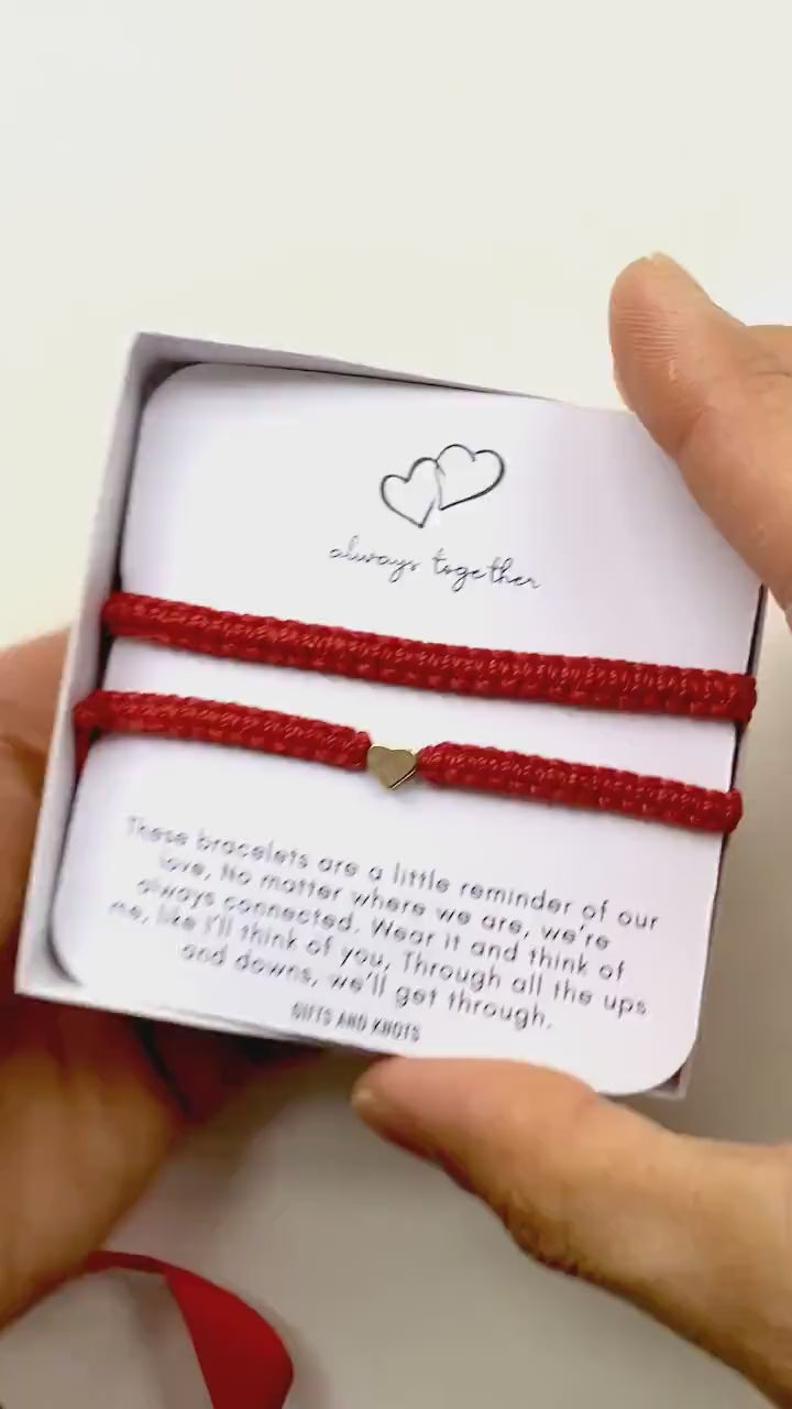 Personalized Couple Bracelets, Two Color Custom Matching Set, Handmade Love Jewelry, Unique Gift for Two, Adjustable Design Always Together