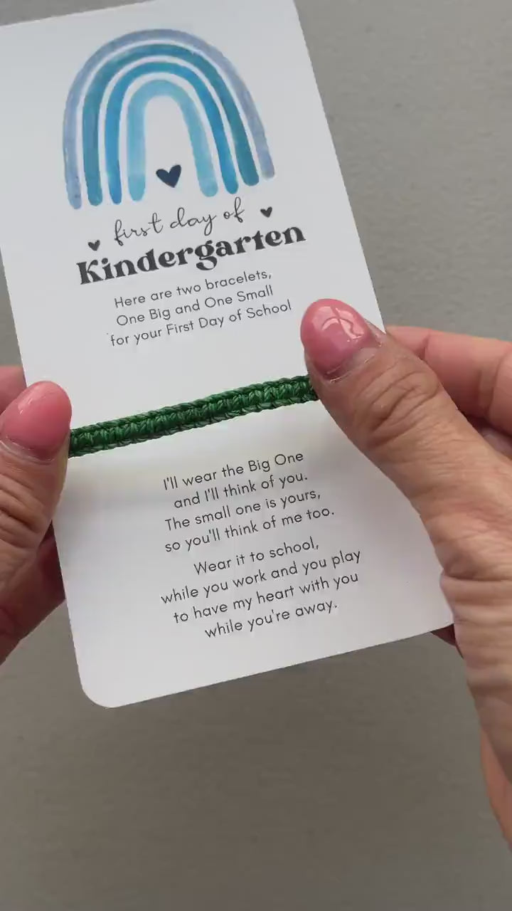 Kindergarten Bracelets Green Matching Bracelets, Father and Son, Mommy and Me, First Day of Preschool, VPK, Transitional Kindergarten