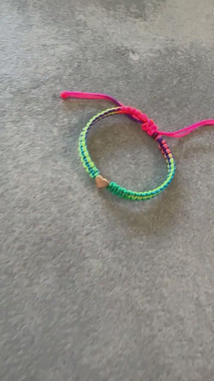 First Day of Kindergarten Mommy and Me Heart Green Matching Bracelets,