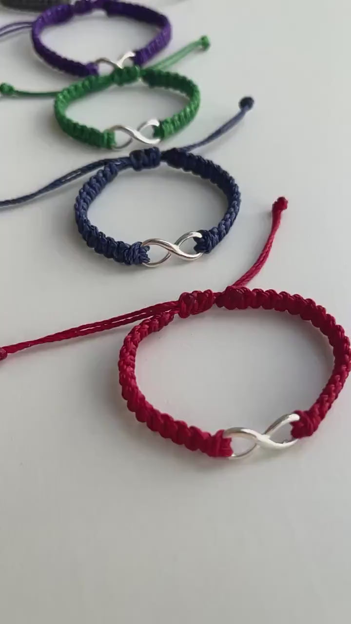 Handmade Macrame Infinity Bracelet – Adjustable Friendship Bracelet, Minimalist Boho Jewelry, Gift for Women & Men, Couples Bracelet