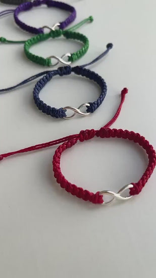 Handmade Macrame Infinity Bracelet – Adjustable Friendship Bracelet, Minimalist Boho Jewelry, Gift for Women & Men, Couples Bracelet