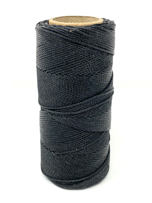 Linhasita Waxed Cord 1.5 mm Black Macrame PE-6/100G TEX 861 COR PRETO 116 Meters