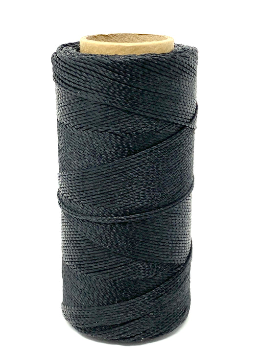 Linhasita Waxed Cord 1 mm Black Macrame PE-4/100G TEX 595 COR PRETO 168 Meters