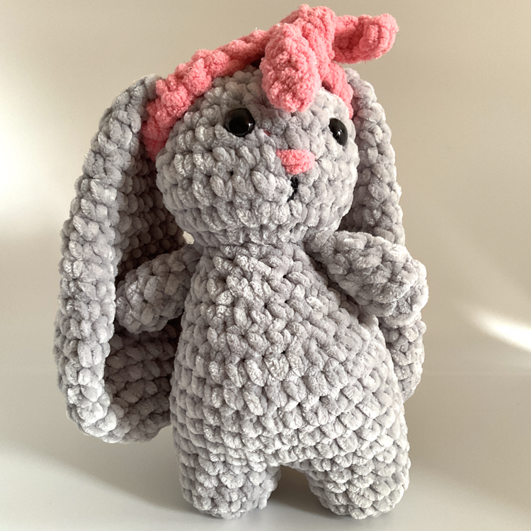 Mia Gray Bunny Crochet Plushie