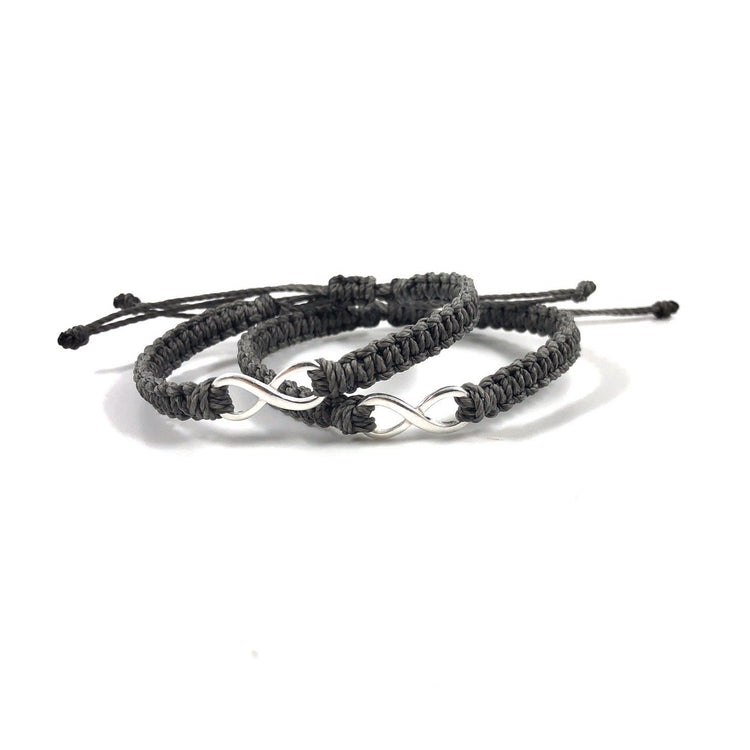 Sterling Silver Infinity Knot Macrame Couples Bracelets
