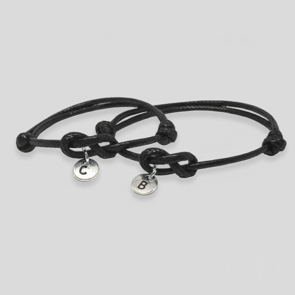 Couple Bracelets, Initial Bracelets, Infinity Knot, Simple Bracelets, His and Hers,