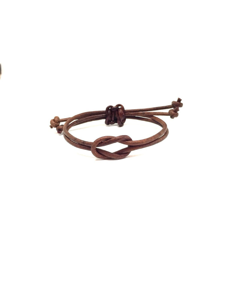 Simple Bracelet, Leather Bracelet, Celtic Knot, Nautical Knot