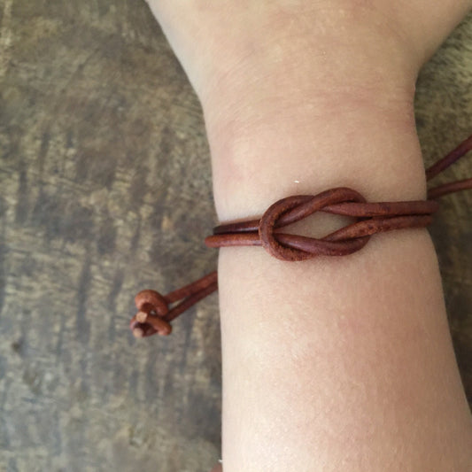 Boys Bracelet, Brown Leather Bracelet, Girls Bracelet, Boys Favors, Children Bracelets, Celtic Knot, Kids Party Favors