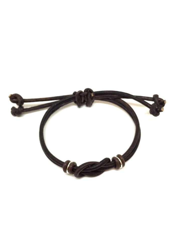 Celtic Knot Bracelet, Antique Brown Leather Bracelet, His and Hers, Adjustable Bracelet, Infinity Bracelet, Unisex, Family Bracelets