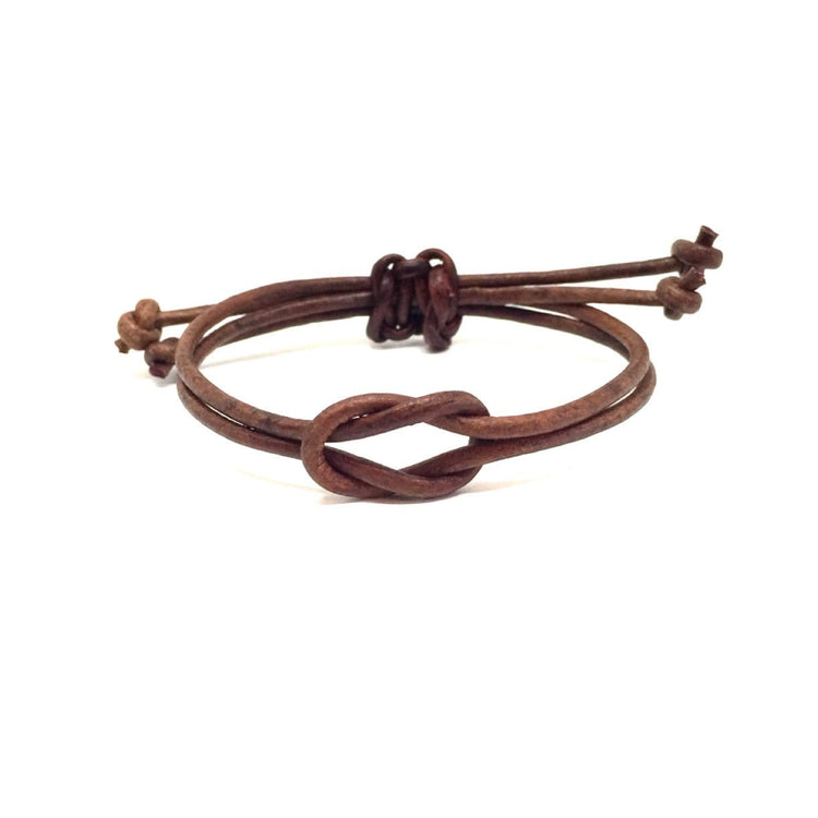 Simple Bracelet, Leather Bracelet, Celtic Knot, Nautical Knot