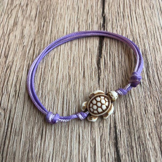 Kids Anklet, Purple Girls Anklet, Girl Bracelet, Turtle Anklet, Kids Jewelry, Children Bracelets, Friendship Bracelets