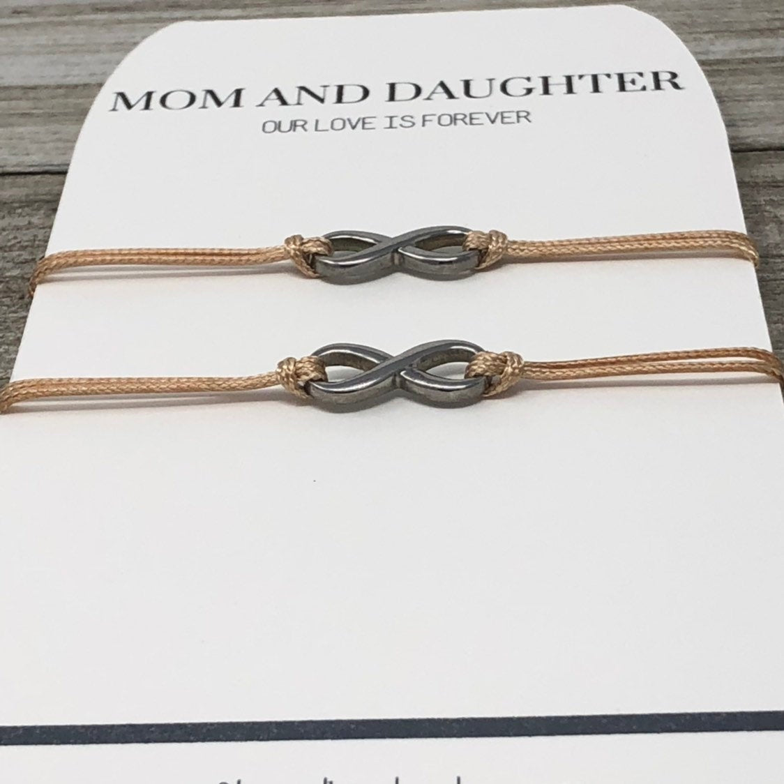 Mother and Daughter Bracelet Set, Infinity Bracelets - Gifts&Knots