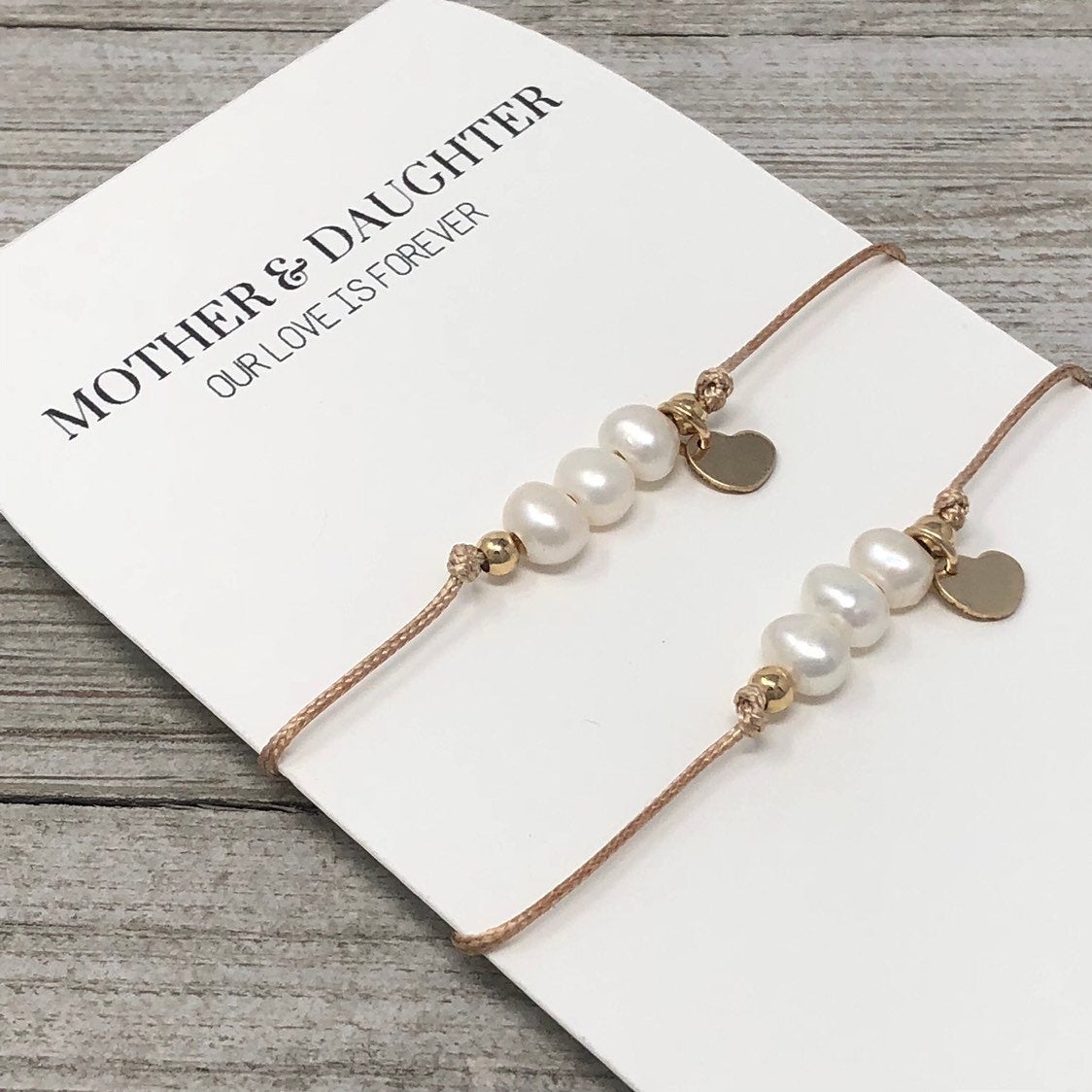 Mother and Daughter Pearl Bracelet Set - Gifts&Knots
