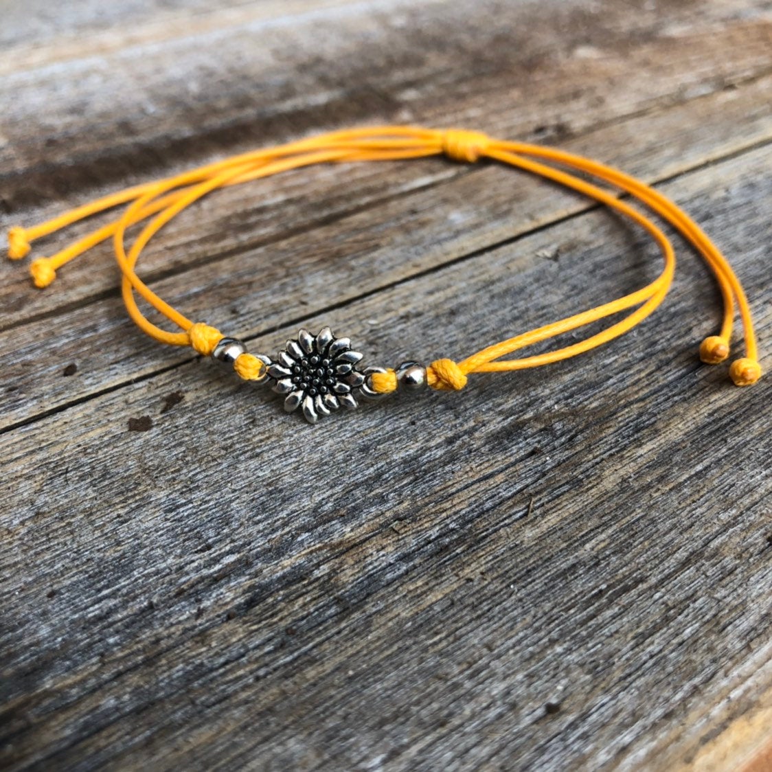 Sunflower Anklet Bracelet - Gifts&Knots