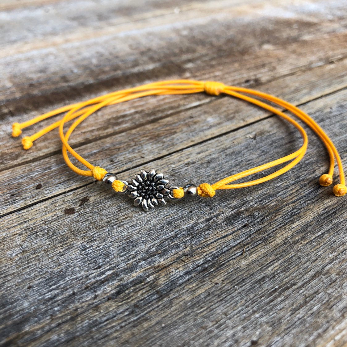 Sunflower Anklet Bracelet - Gifts&Knots