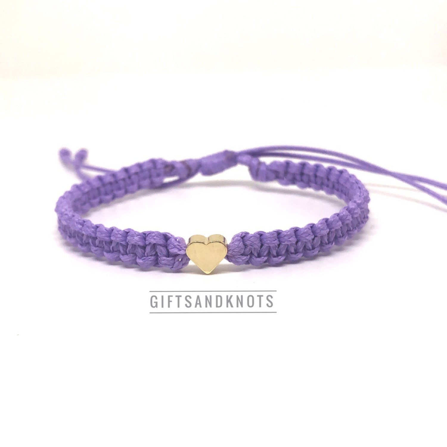 Heart Bracelet Purple Rope