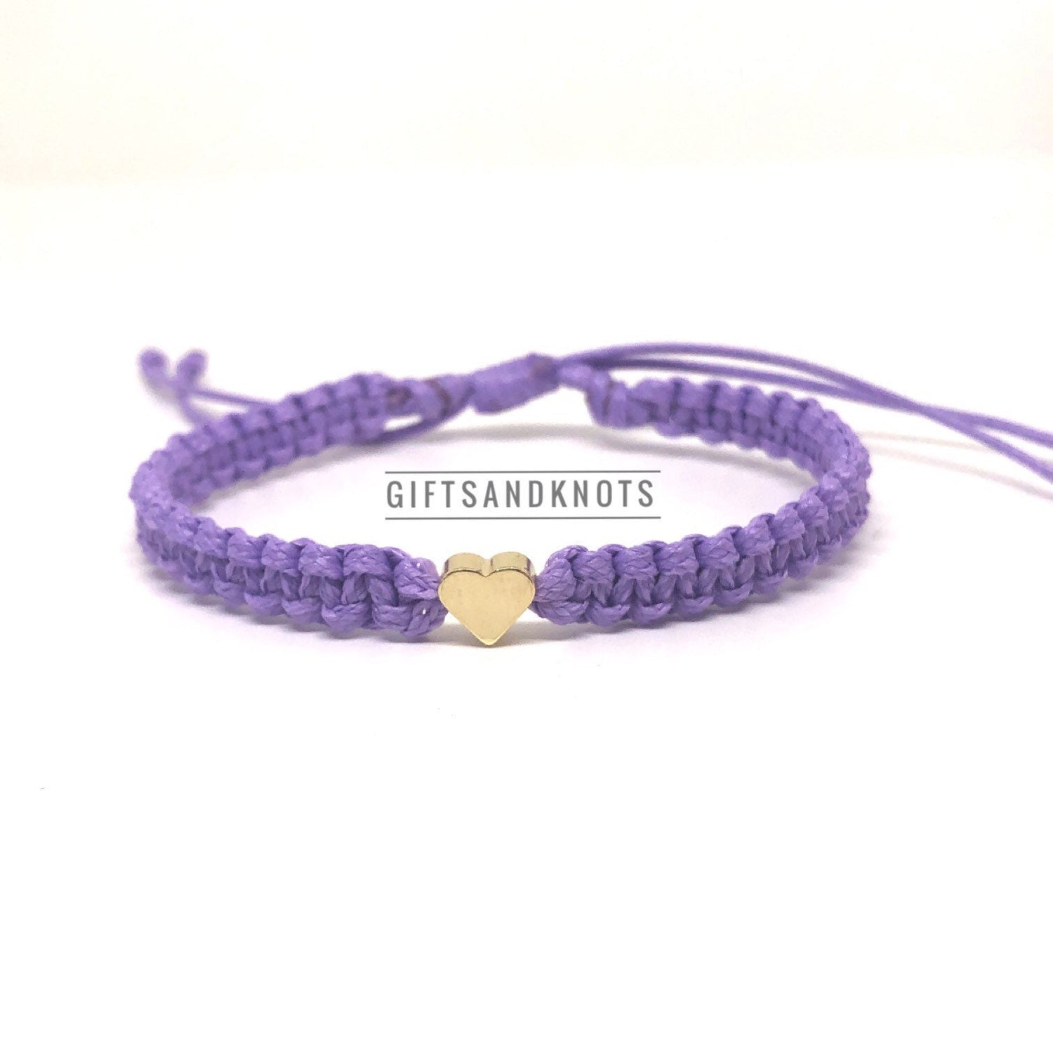 Heart Bracelet Purple Rope