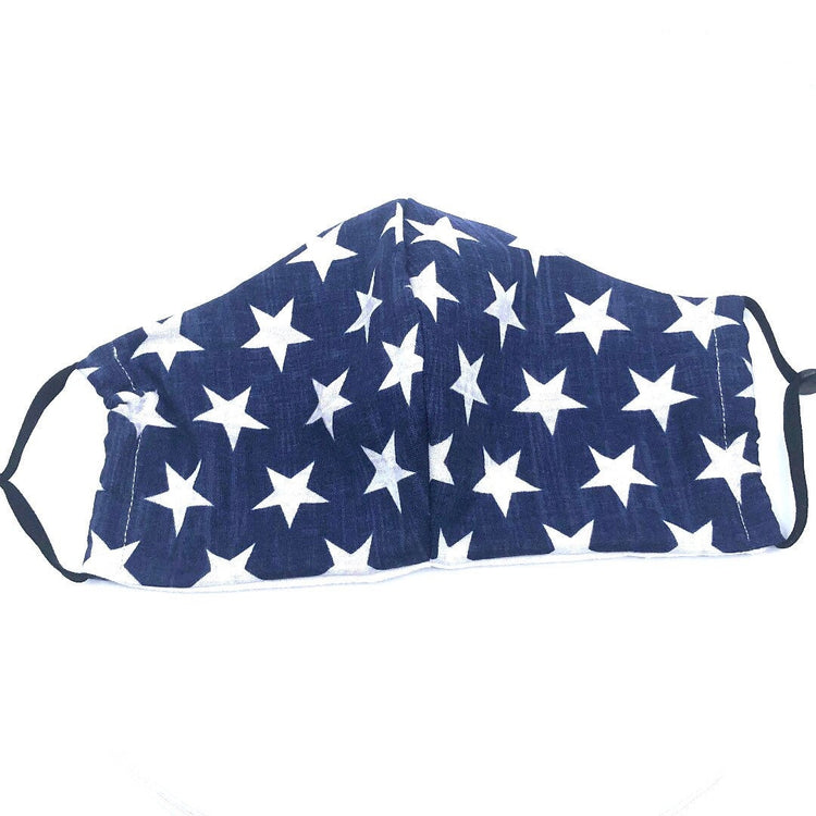 Patriotic Stars USA Flag Face Mask 100% Cotton Made in the USA