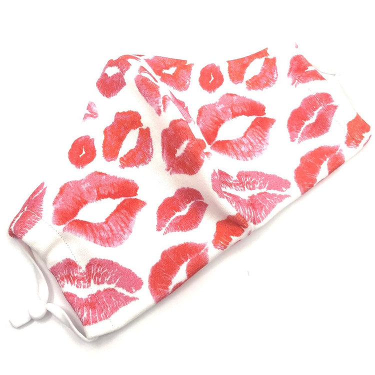 Red Lipstick Kiss Lips Face Mask Organic Cotton