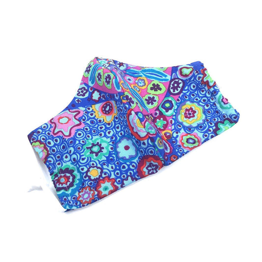 Paisley Blue Colorful Floral Face Mask Cotton Boho