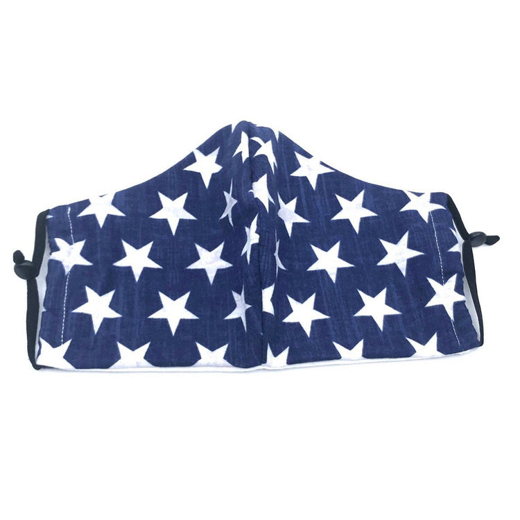 Patriotic Stars USA Flag Face Mask 100% Cotton Made in the USA