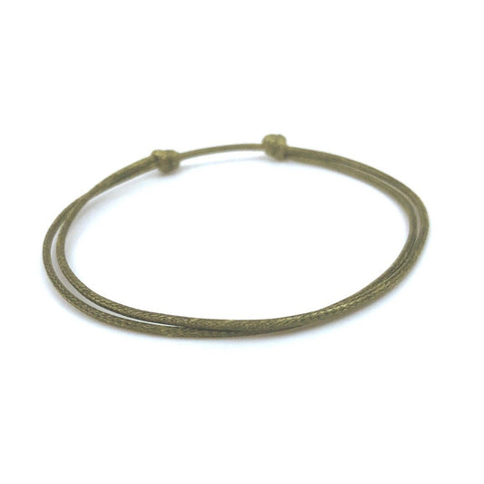 Thin Bracelet Anklet, 1mm Olive Cord, Anklet, Unisex, Minimalist