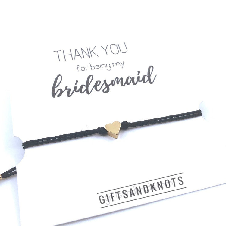 Bridesmaid Heart Bracelet, Thank you For Being My Bridesmaid, Thank You Gift