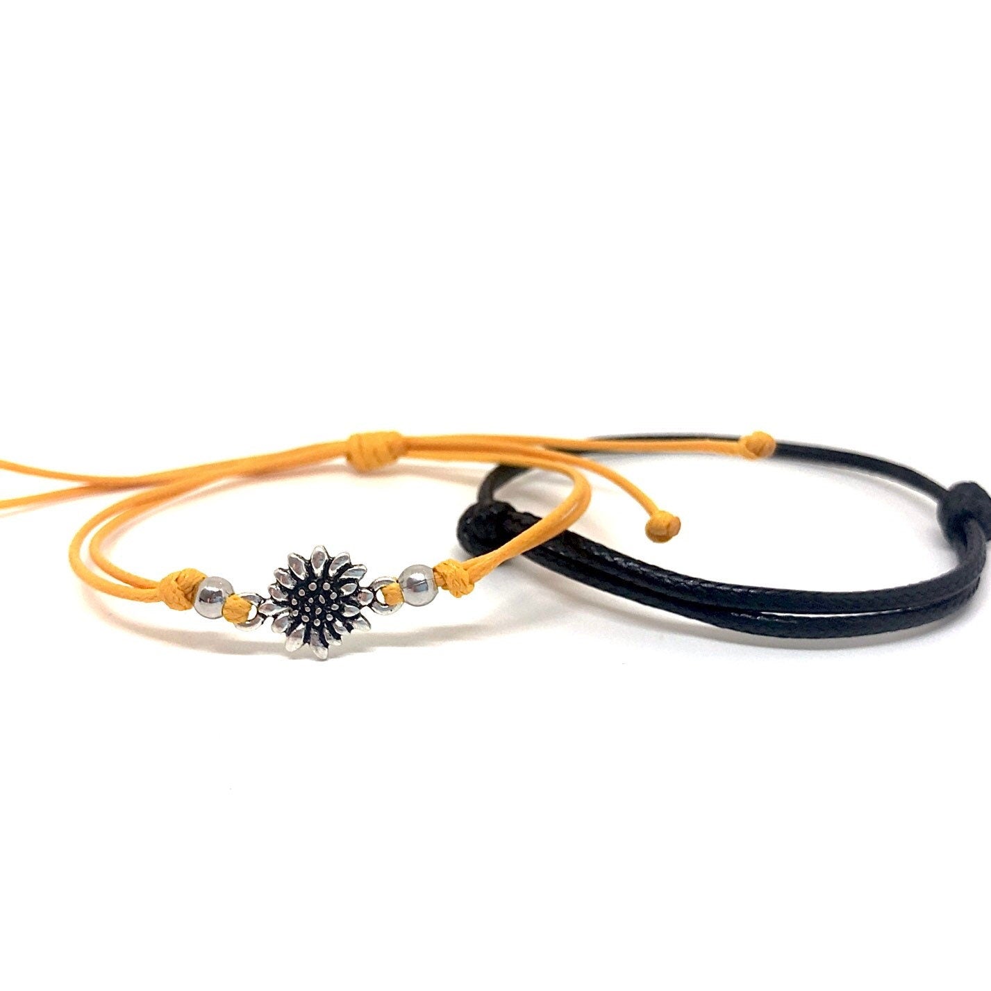 Couples Bracelets, Simple Bracelets, Minimalist Bracelets, His and Hers Bracelets, Sunflower Gift