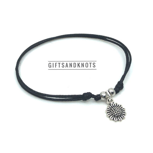 Sunflower Black Anklet Bracelet