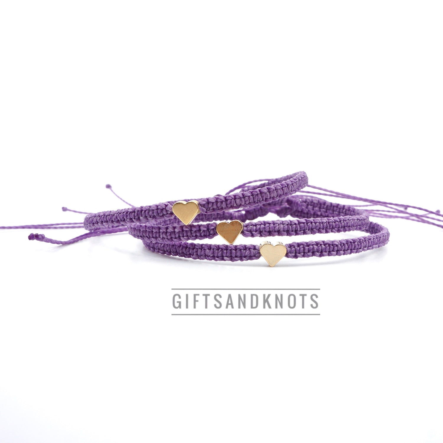 Family Purple Heart Matching Bracelets