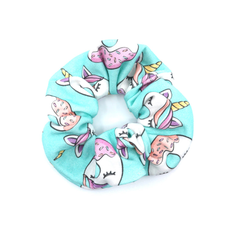 Unicorn Scrunchie Turquoise Hair Accesorie Gift for Her