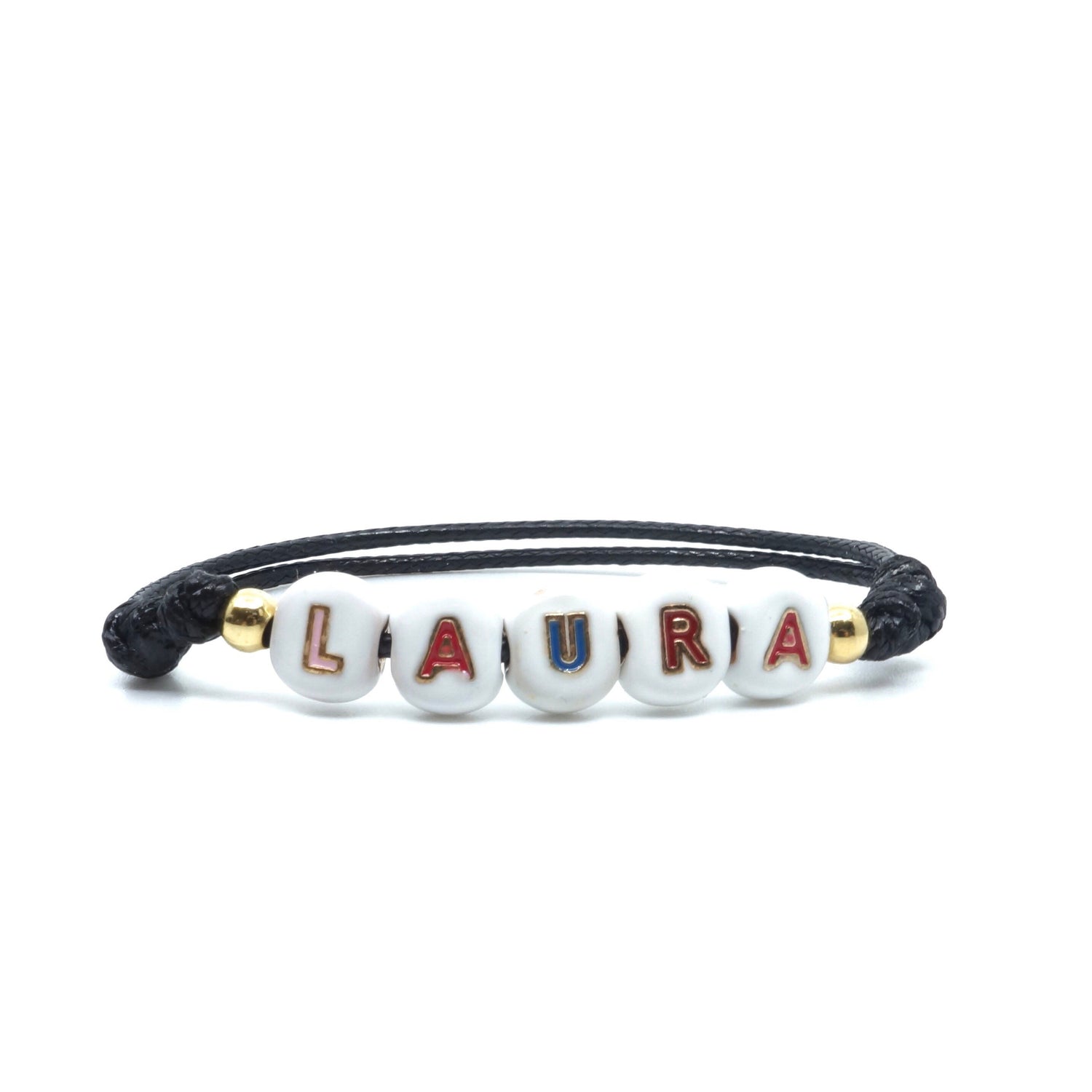 Custom Name Bead Bracelet Adjustable