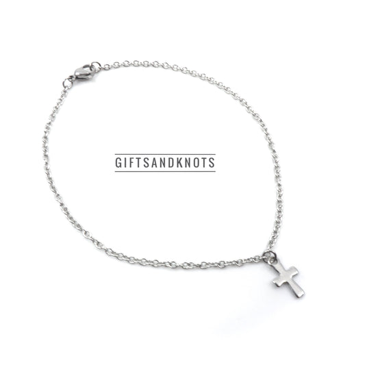 Stainless Steel Cross Anklet - Gifts & Knots