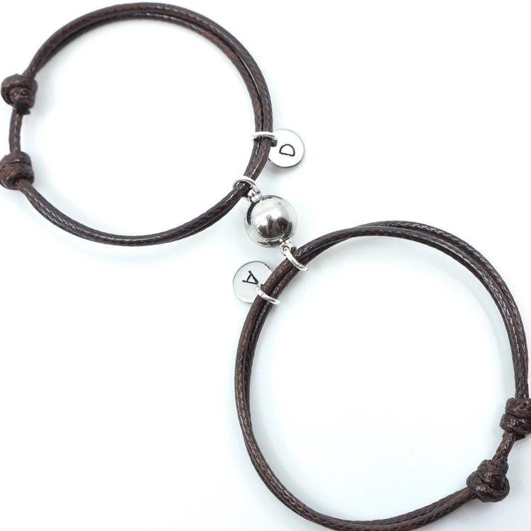 Couple Magnetic Bracelets, Initial Bracelets, Simple Bracelets