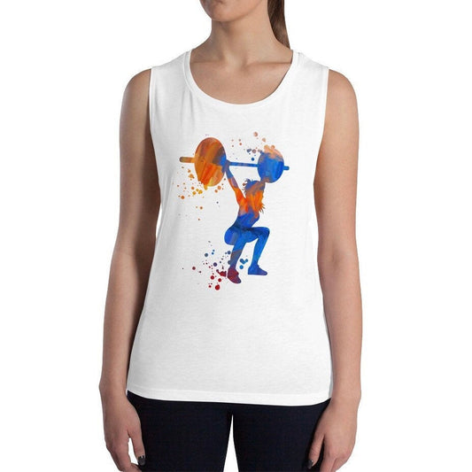 Muscle Tank Fitness Women Crossfit Barbell Gym