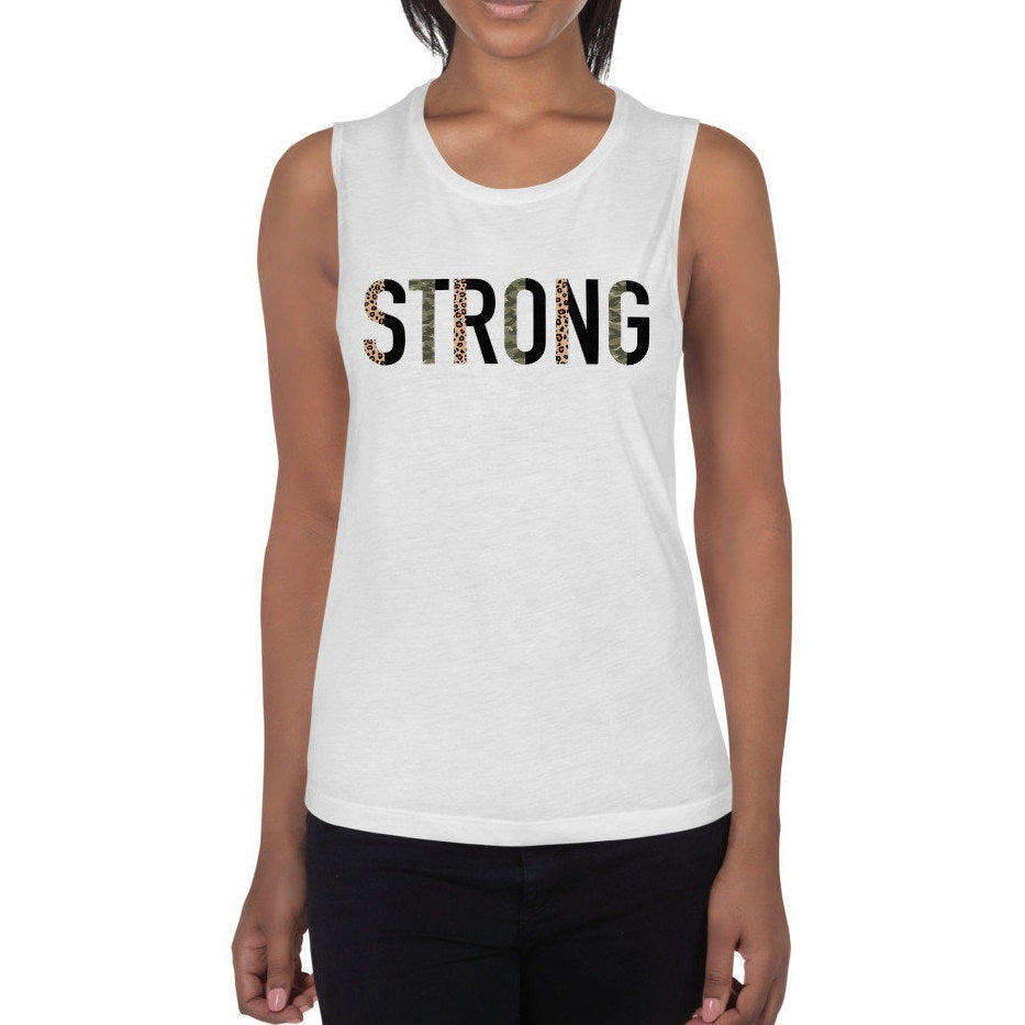 Strong Camouflage Tank Top Ladies Muscle Tank