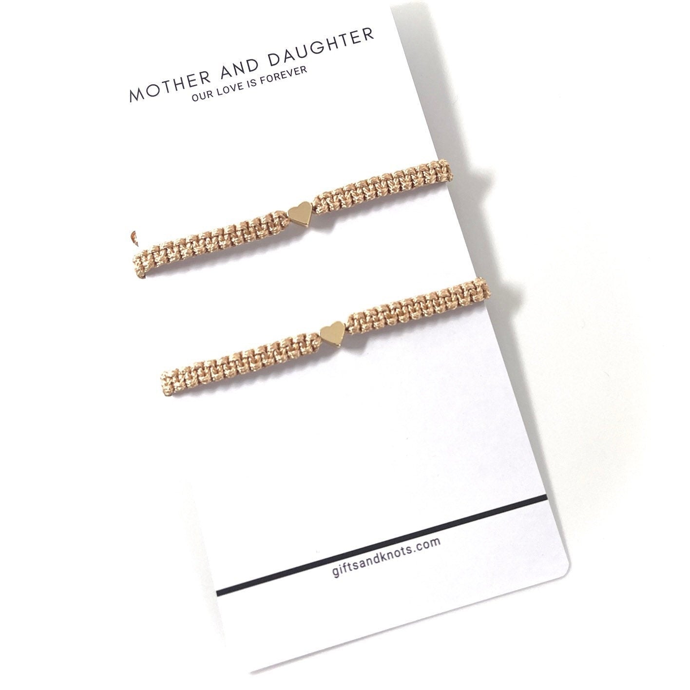Mother and Daughter, Bracelet Set for Mother and Daughter, Gold Hearts