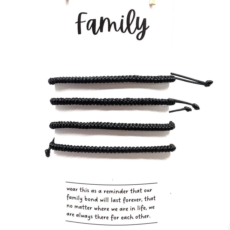 Family Black Braided Matching Bracelets Waterproof