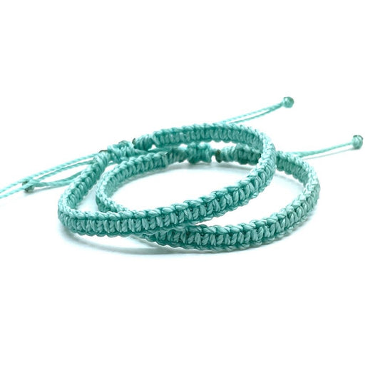 His and Hers Bracelets, Mint Macrame Bracelets