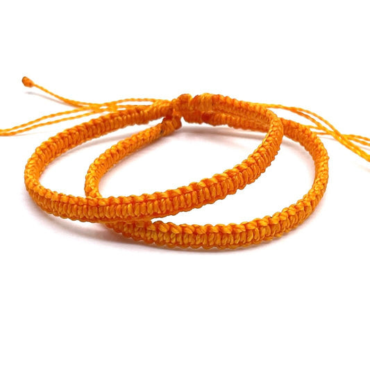 His and Hers Bracelets, Orange Macrame Bracelets